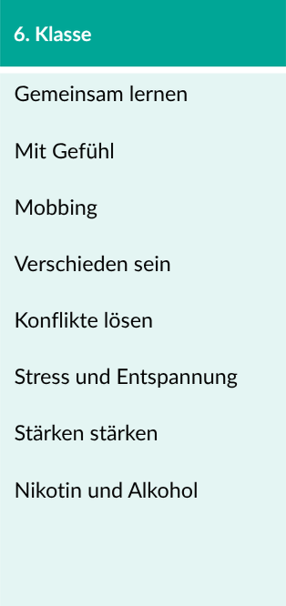 Übersicht Unterrichtseinheiten